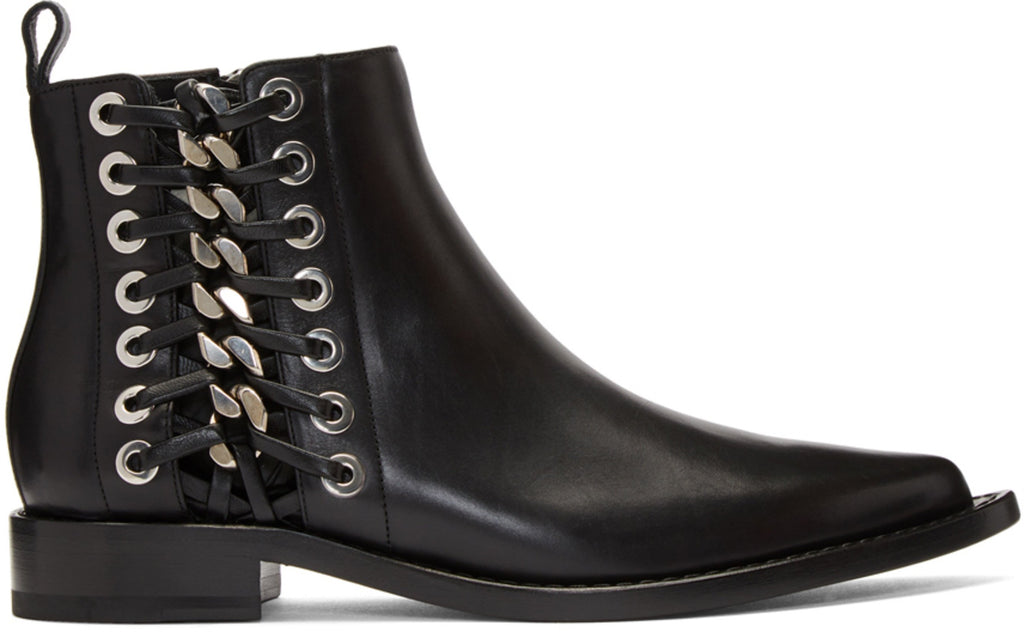 Alexander McQueen Braided Chain Boots 'Black'