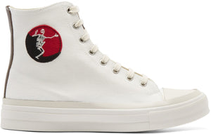 Alexander McQueen Skeleton Patch High-Top Sneakers 'White'