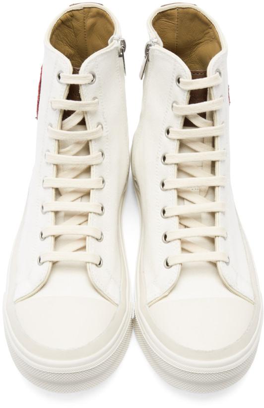 Alexander McQueen Skeleton Patch High-Top Sneakers 'White'