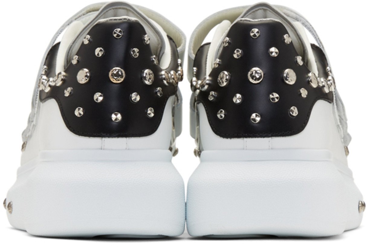 Alexander McQueen Studded Straps Oversized Sneakers 'White & Black'