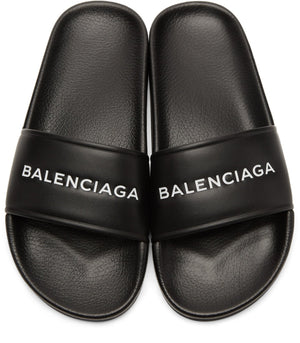 Balenciaga Logo Slides 'Black'