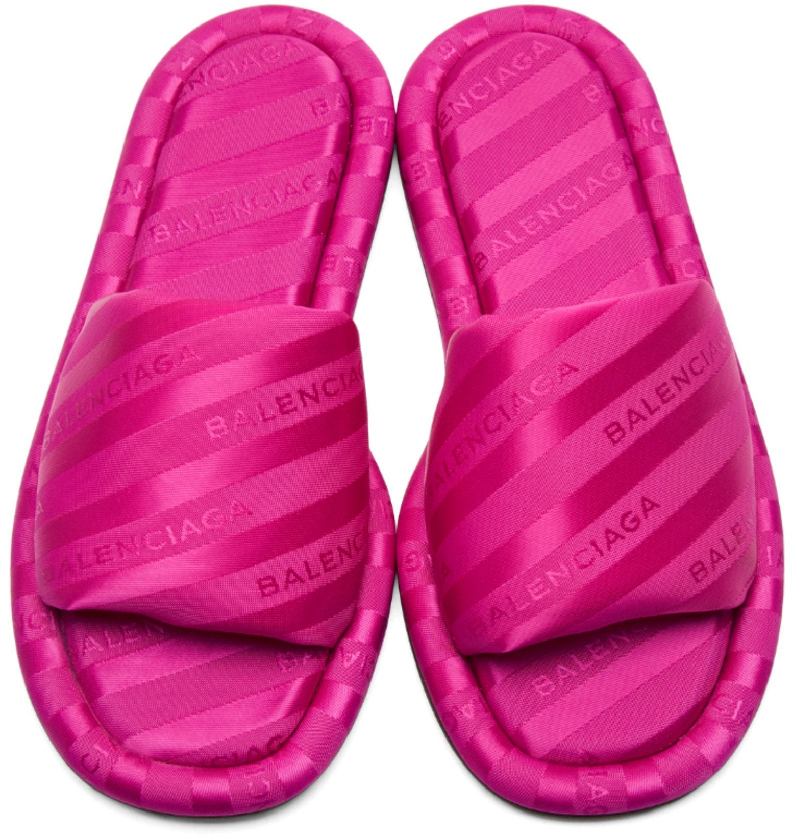 Balenciaga Jacquard All Over Logo Slides 'Pink'