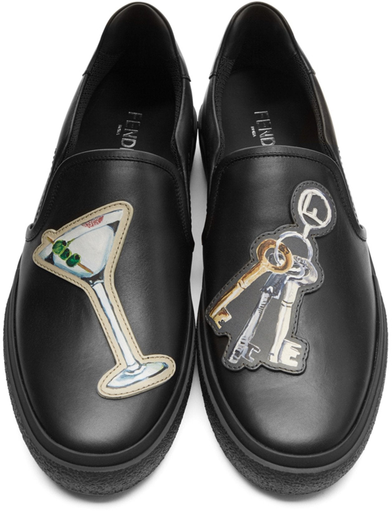 Fendi Everyday Keys & Martini Slip-On Sneakers 'Black'