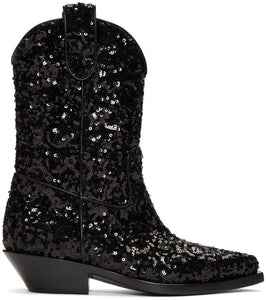 Dolce & Gabbana Sequin Cowboy Boots 'Black'