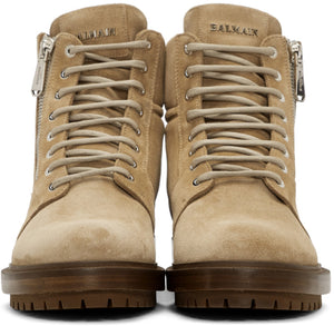 Balmain Suede Ranger Army Boots 'Tan'