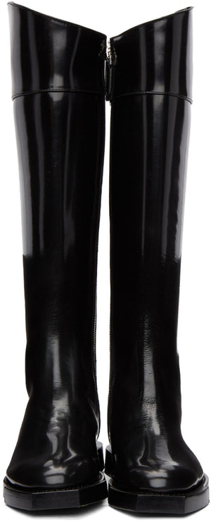 Alexander McQueen Leather Tall Boots 'Black'