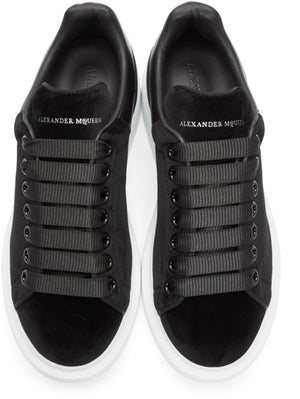 Alexander McQueen Velvet Oversized Sneakers 'Black'