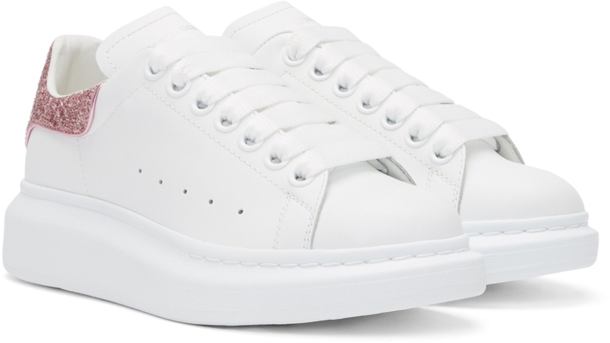 Alexander McQueen Sequin Oversized Sneakers 'White & Pink'