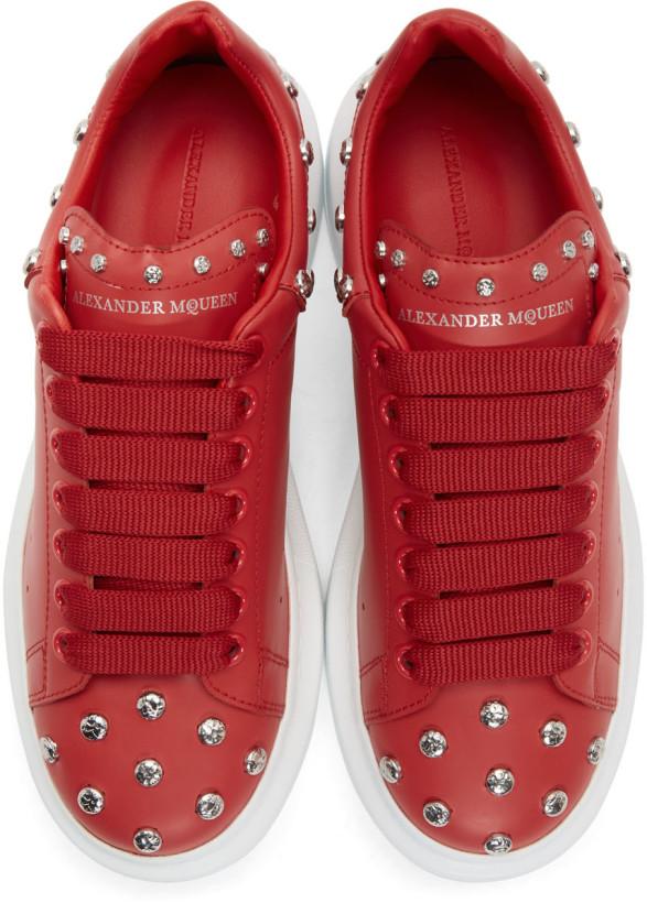 Alexander McQueen Studded Oversized Sneakers 'Red'