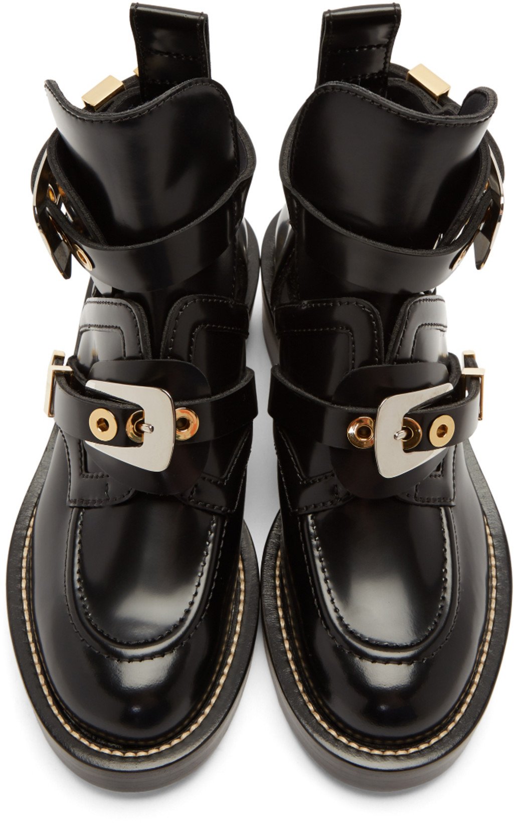 Balenciaga Leather Buckle Boots 'Black'