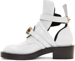 Balenciaga Leather Buckle Boots 'White'