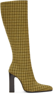 Balenciaga Houndstooth Tall Boots 'Yellow & Black'