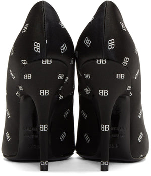 Balenciaga Satin BB Knife Heels 'Black'