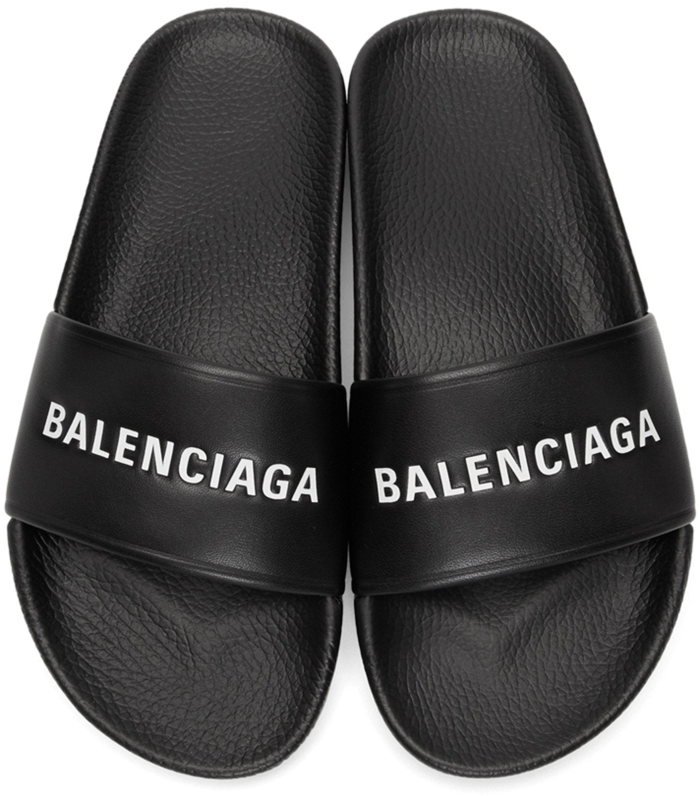 Balenciaga Leather Slides 'Black'