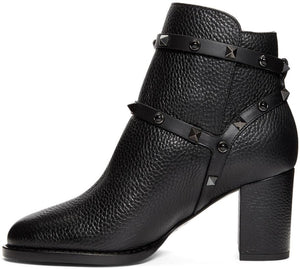 Valentino Garavani Rockstud Block Heel Ankle Boots 'Black'