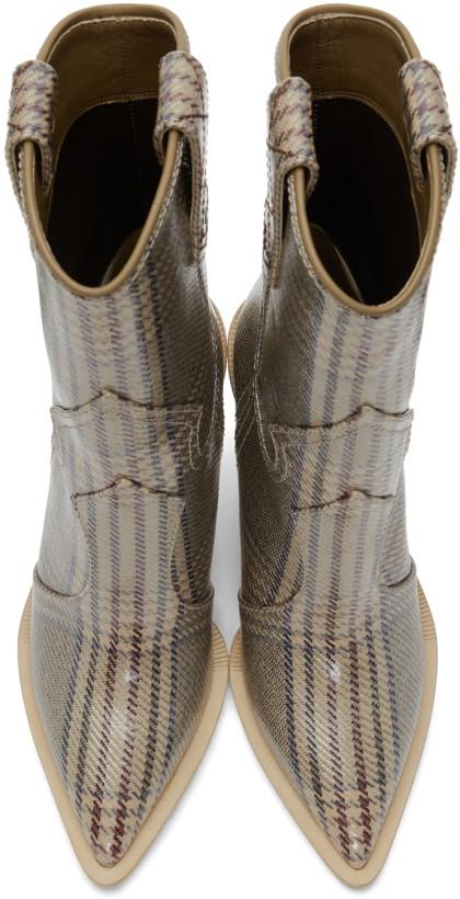 Fendi Plaid 'Fendi Forever' Cowboy Boots 'Tan'