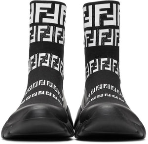 Fendi 'Forever Fendi' Knit High-Top Sneakers 'Black'