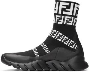 Fendi 'Forever Fendi' Knit High-Top Sneakers 'Black'