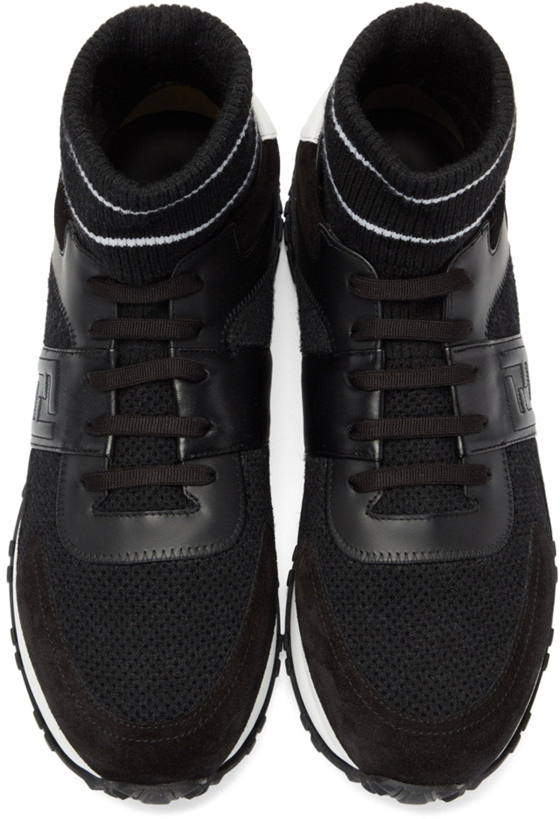 Fendi Running High-Top Sneakers 'Black & White'