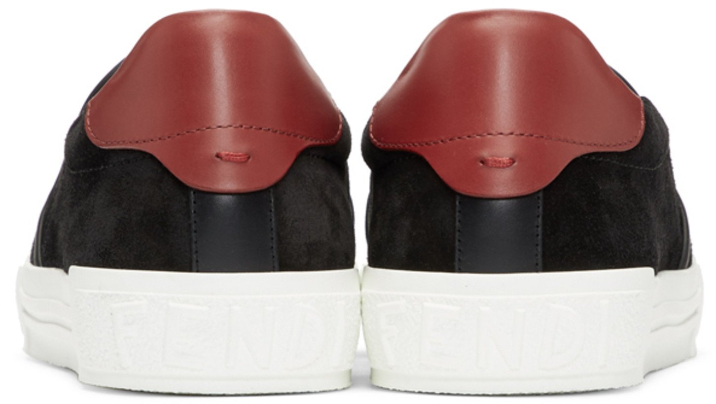 Fendi Suede 'Bag Bugs' Sneakers 'Black & White'
