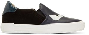 Fendi 'Bag Bugs' Slip-On Sneakers 'Black & Blue'