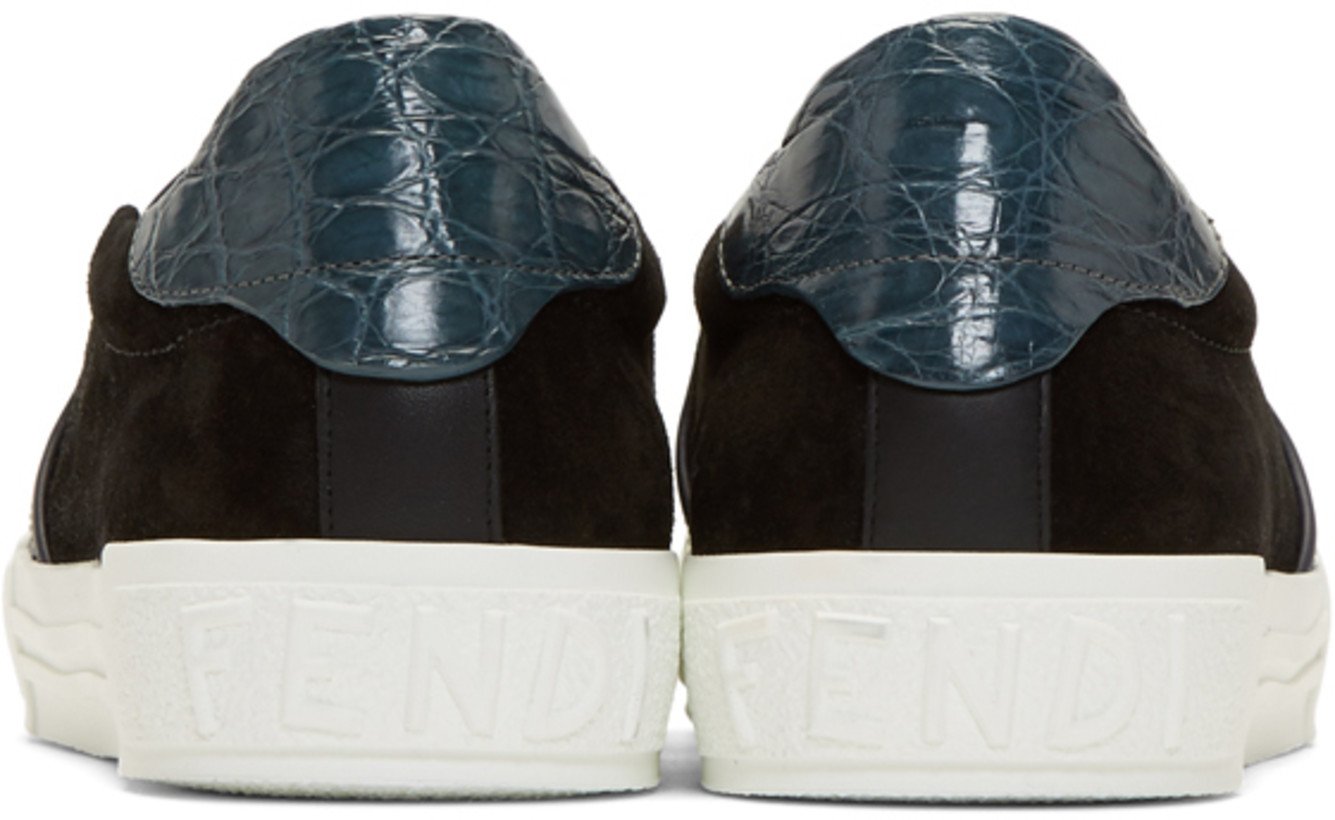 Fendi 'Bag Bugs' Slip-On Sneakers 'Black & Blue'