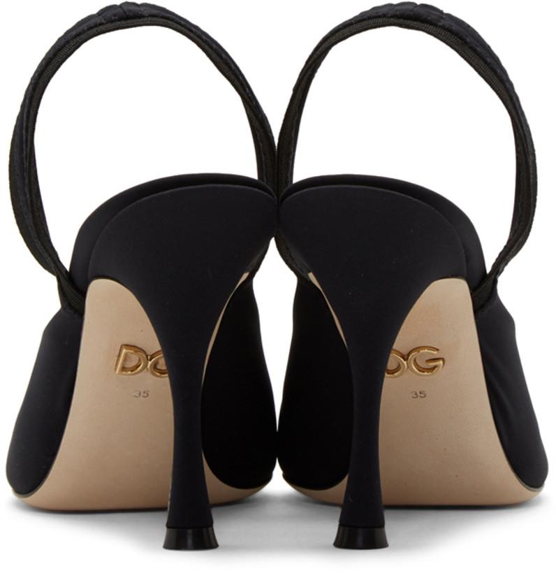 Dolce & Gabbana Stretch Jersey Slingback Heels 'Black'