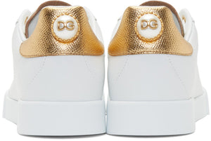 Dolce & Gabbana Pearl Sneakers 'White & Gold'