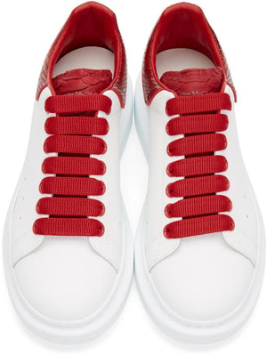 Alexander McQueen Python Oversized Sneakers 'White & Red'