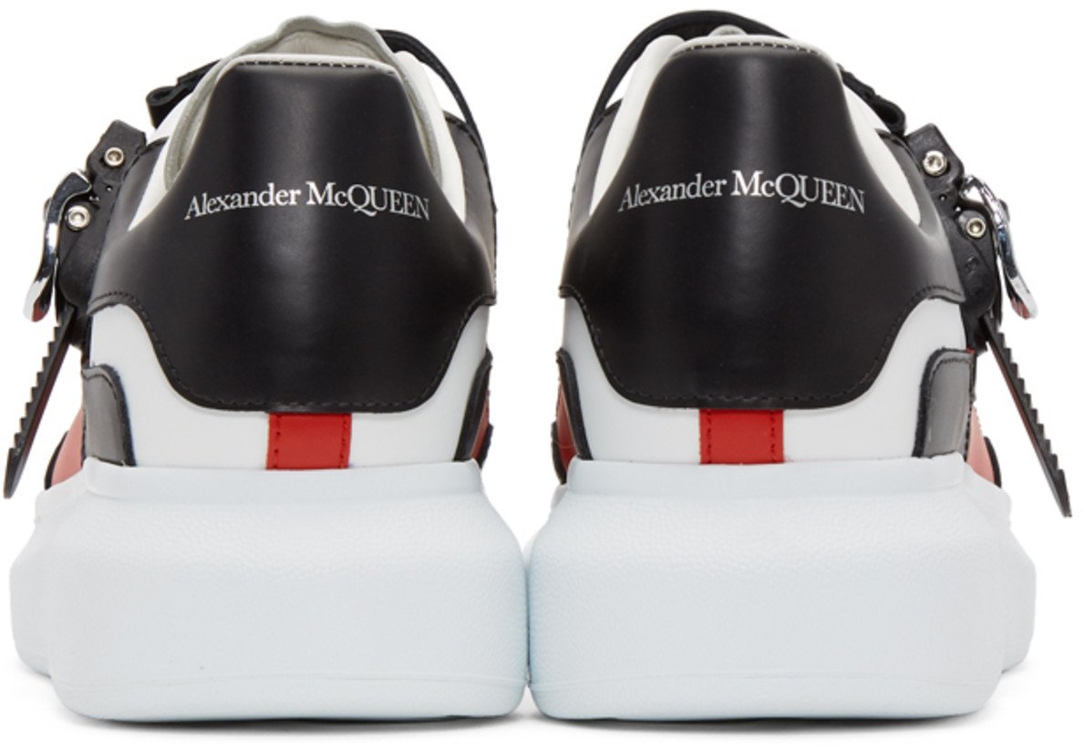 Alexander McQueen Multi Flap Tab Oversized Sneakers 'White & Red'