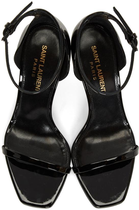 Saint Laurent Patent Opyum Sandals 'Black & Gold'