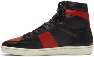 Saint Laurent Court Classic SL/10 High-Top Sneakers 'Black & Red'