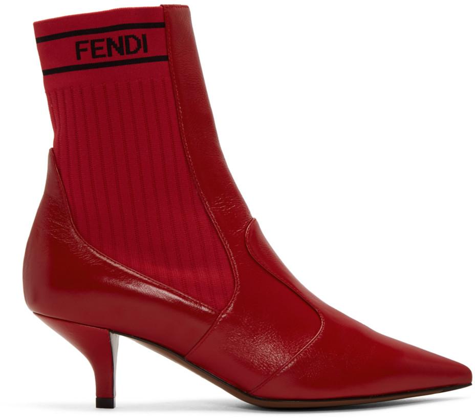 Fendi Rockoko Boots 'Red'