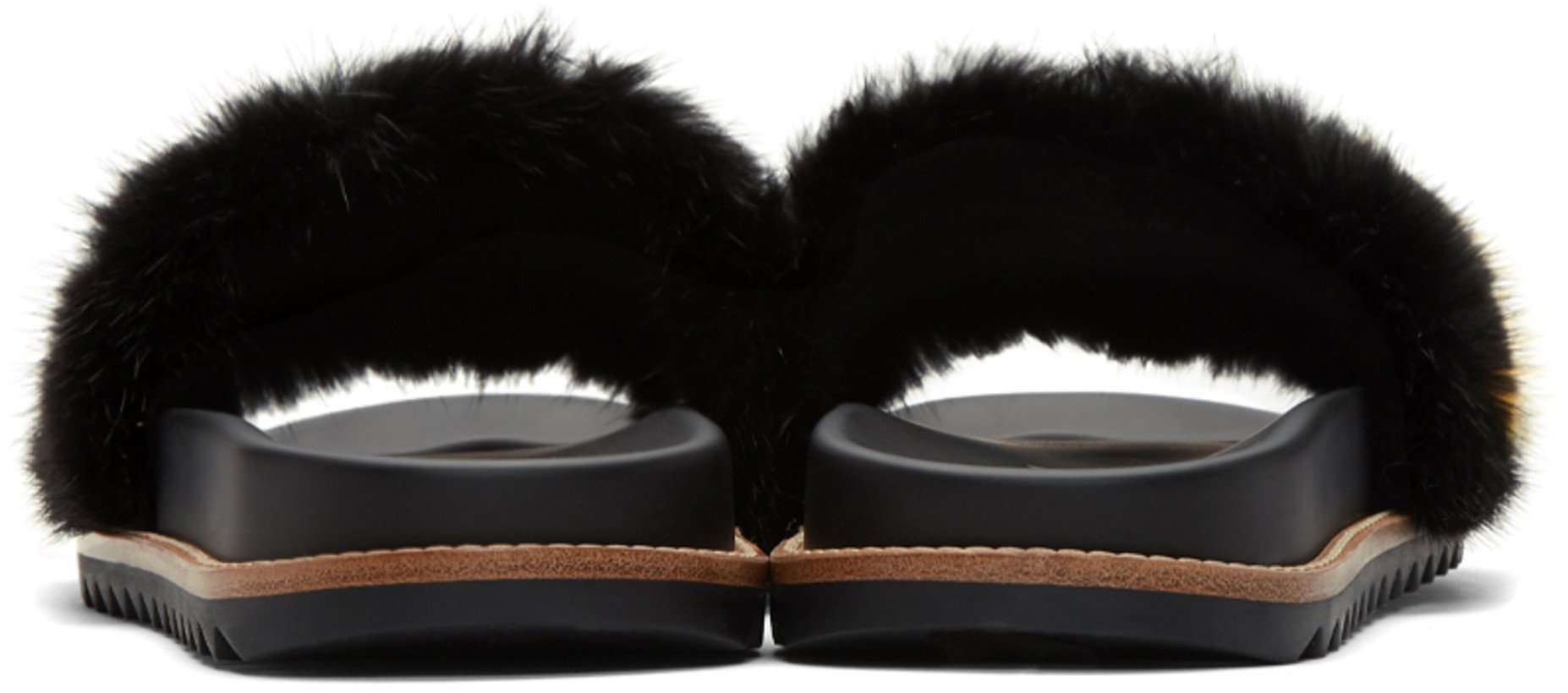 Fendi 'Fendi Mania' Fur Slides 'Black'