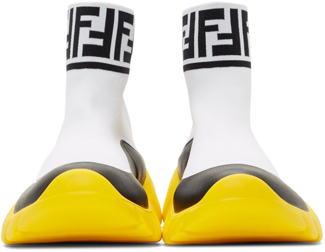 Fendi Tech Knit 'Forever Fendi' High-Top Sneakers 'White'