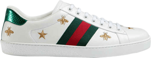 Gucci Ace Bees & Stars Embroidered 'White'