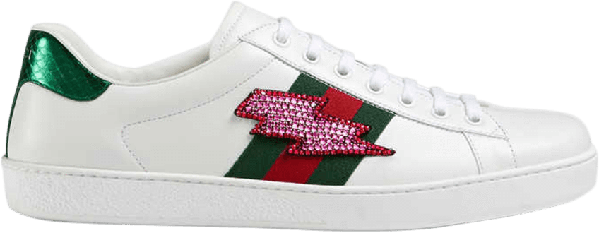 Gucci Ace Lightning Bolt Embroidered 'White'